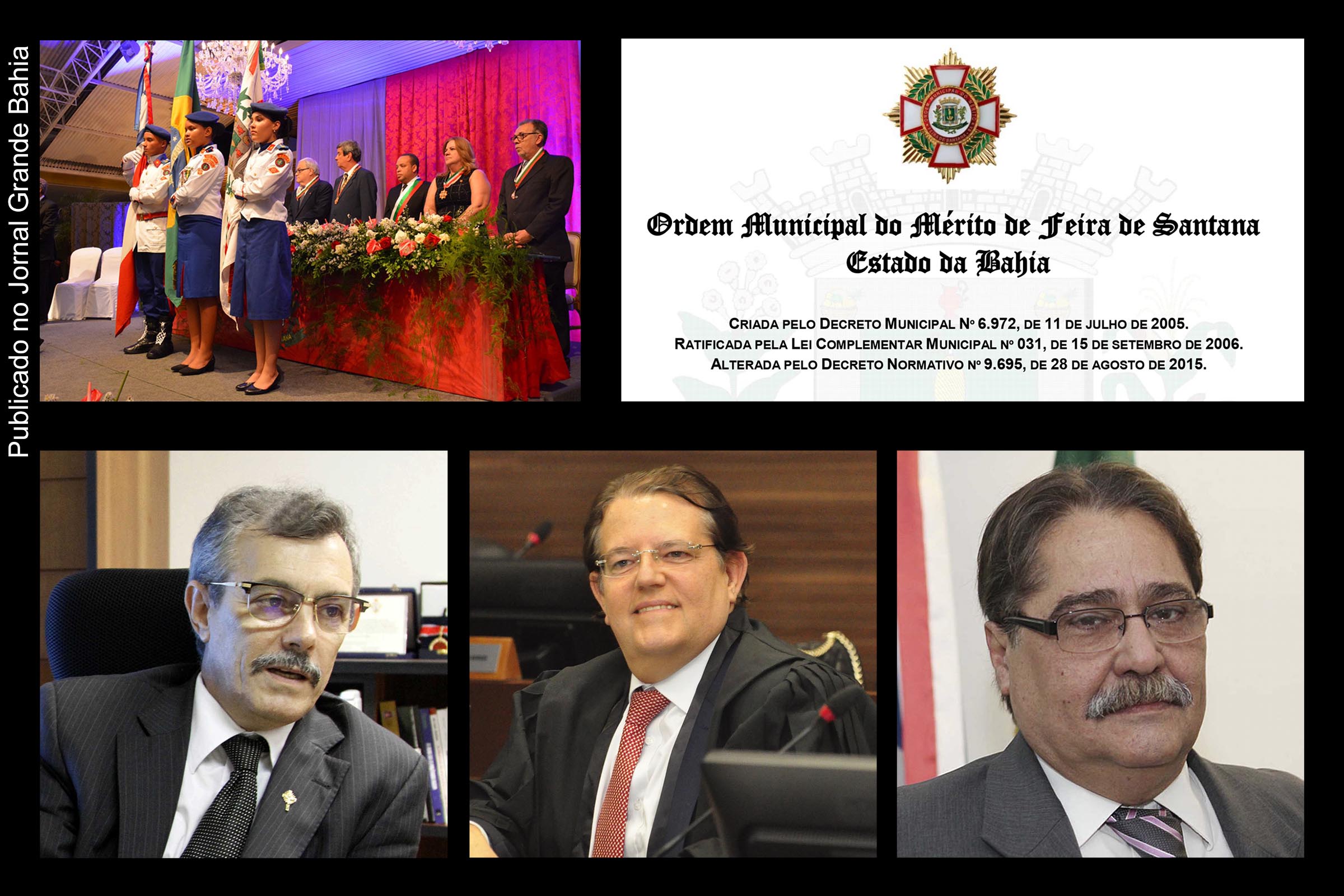 Conselho Municipal da Ordem do Mérito de Feira de Santana divulga admissão de 54 membros; Três desembargadores do TJBA estão entre os homenageados